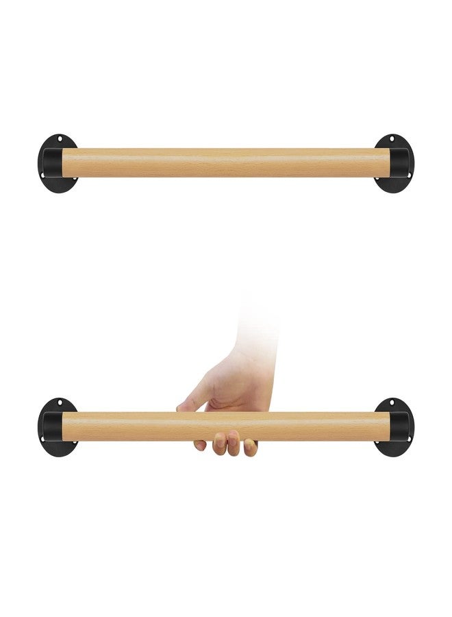 Purife 2FT Wood Hand Railing for Stairs - Wooden Handrails for Outdoor Steps, Staircase Handrail W/s Black Metal Brackets, Banister Deck Rails, Safety Grab Bars for Senior, Elderly & Kids - Image 2